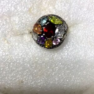 Sterling silver multi stone ring